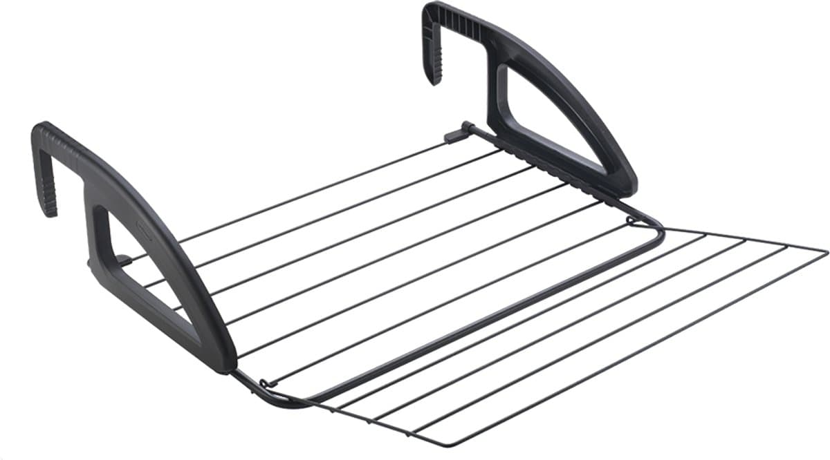Tomado - Droogrek Hangend Bries - 6 meter drooglengte - Ophangen aan radiator, deur, douchewand of balkon - Verstelbare ophanghaken - Zwart — afbeelding 1