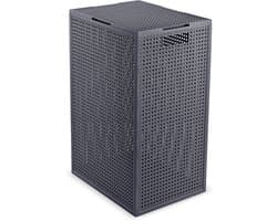 Curver Kaya Wasmand met deksel - 60L - 38x29x58,5 cm - Antraciet