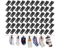 Sokken clips - Sokkenhouders - 60 stuks - 2,8 cm - Antislip Wasknijpers - Waslijnknijpers - Zwart — afbeelding 1