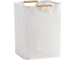Wasmand - Wasmand opvouwbaar - Wasmand Beige - 30x30x40 cm Opvouwbare Mand - Ruimtebesparend - Badkamermand Handvat - Perfect voor Slaapkamer - Badkamer - Slaapzaal - Wasruimte - Feestdecoratie - Kerst