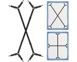 Ibenzoa® Duurzame Verstelbare Bed Spanner Set - 2 Stuks Zwart