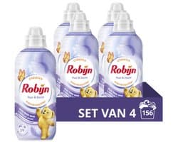 Robijn Wasverzachter - Puur & Zacht - 4 flessen -156 wasbeurten - Voordeelverpakking — afbeelding 1