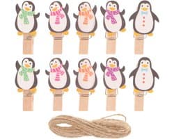 Kleurrijke houten klemmen voor knutselen en decoratie - 10 stuks