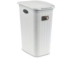 Wasmand met deksel 'Elegance' - 36 Liter - Met ventilatie - Handgrepen - Wit — afbeelding 1