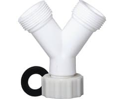 Dparts wasmachinekraan splitter - y stuk aanvoer kraan - waterverdeler 2 weg - kraan water splitter - 3/4 aansluiting voor wasmachine en vaatwasser