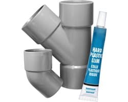 Dparts 3-delige y-stuk afvoer waterverdeler - afvoerpijp splitter set - inclusief lijm - verbindingsset geschikt voor afvoerslang wasmachine - vaatwasser - condensdroger - bocht - duo verdubbelaar verlengset