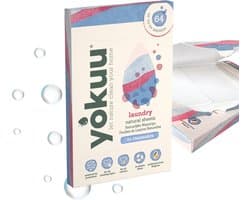 YOKUU Probiotische Wasstrips - 64 Wasbeurten - Parfum Vrij - Reis Wasmiddel - Ultra Geconcentreerd en Voorgedoseerd - Ecologisch Wasproduct