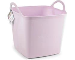 Plasticforte Kuip/emmer/wasmand - flexibel - roze - 43 liter - vierkant - kunststof - 40 x 40 x 44 cm — afbeelding 1