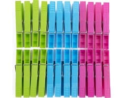 Mega-Pack Gekleurde Wasknijpers - 24x - Duurzaam Kunststof