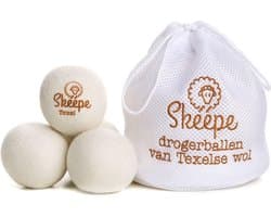 Texel Wollen Drogerballen XL 6 stuks in opbergzak met koord – Wasdrogerballen - Wasbollen - Droogballen - Duurzaam was drogen - Texelse wol en Merinowol