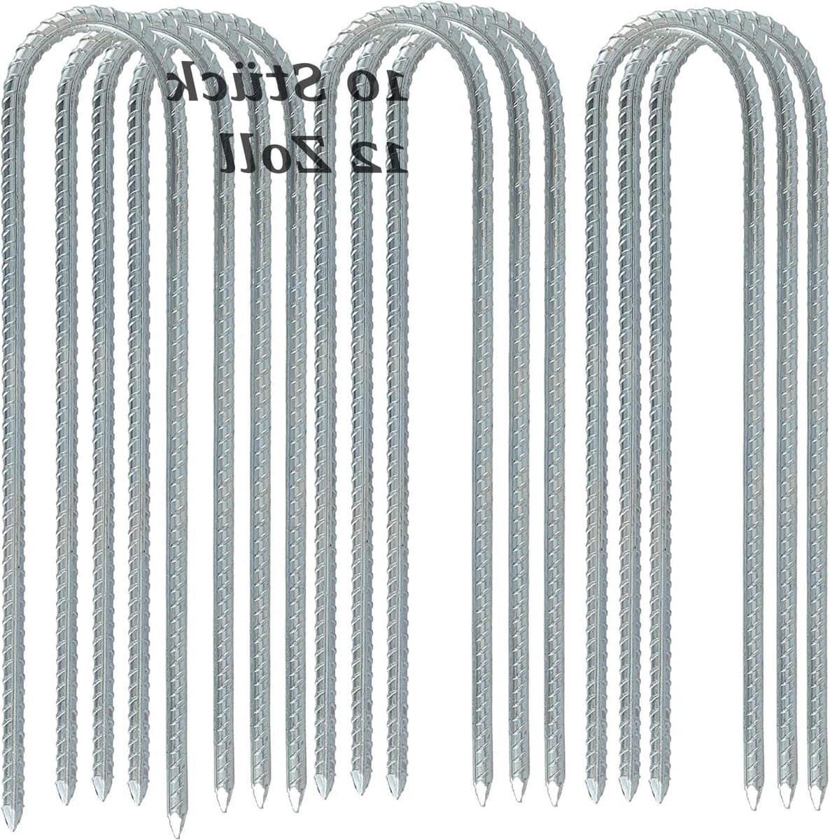 30 cm grondankers verzinkt - U-vormig - set van 10 - voor trampoline camping tenten luifels schommel — afbeelding 1