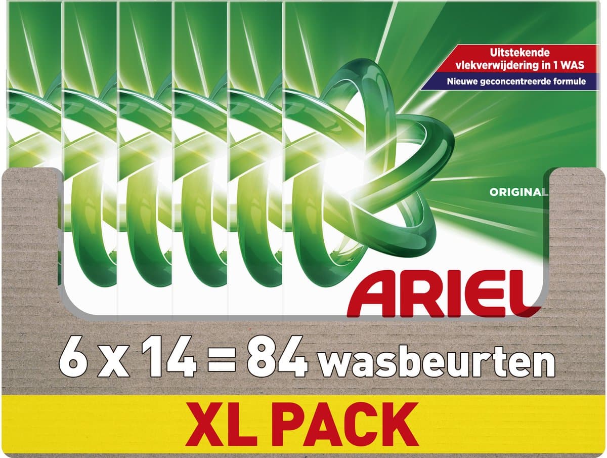 Ariel Snel Oplosbaar Waspoeder Original - 6 x 14 Wasbeurten — afbeelding 1