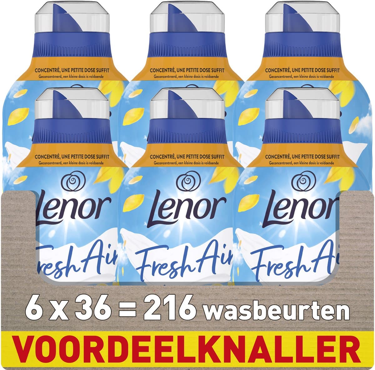 Lenor Fresh Air Wasverzachter - Zonnestralen - 6 x 36 Wassen — afbeelding 1