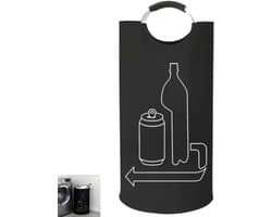 Verzamelbak voor lege flessen - Opbergzakken van Oxford-stof - Wasmand - 115L verzamelbak voor statiegeldflessen - voor voorraadkast, garage, thuiskantoor, camping, picknick, kofferbak - 83.5×43.5cm - zwart — afbeelding 1