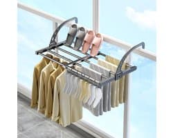 HEZIVO® Wasrek Hangend Trapgat - Droogrek Ophangbaar - Voor Radiator, Deur, Balkon - Uitschuifbaar