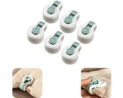 6 stuks anti slip clips - dekbedovertrek anti slip clips - matrasklemmen - anti slip bevestigers - kettingclips - verstelbaar - herbruikbaar - opbergaccessoires - geschikt voor matrassen, dekbedovertrekken, lakens (groen, 5,2*3,6 cm) — afbeelding 1