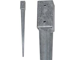 Inslaghuls Vierkant - Grondanker Staal - Stevig Fundament - Thermisch Verzinkt - 750 of 900 mm - Zilverkleurig