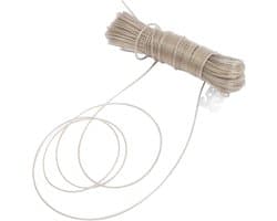 Gecoate Waslijn - Stalen Kern Touw - Buiten Droge Kleding - Antislip Ontwerp - 50 Meter - Transparant
