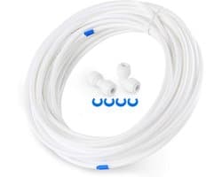 15 m Water Hose met Aansluitset voor Europese Dubbele Koelkast, Waterinlaatslang 6.35 mm (1/4 inch), Wit en Duurzaam