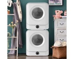Re-purelife® luchtafvoerdroger 3 kg - wasdroger van roestvrij staal - droogtrommel met 5 programma’s en oververhittingsbeveiliging - wandmontage design - wit 49,5 × 43,5 × 59,5 cm — afbeelding 1