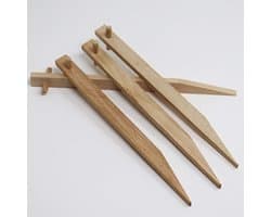 Houten Grondankers - Houten Haringen - Erosie Beschermen - FSC Gecertificeerd Beukenhout - 60 Stuks 30 cm - Bruin