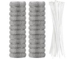 24 stuks pluizenfilters voor wasmachines, roestvrijstalen pluizenvangers, wasfilter voor wasmachineslang met 24 kabelbinders