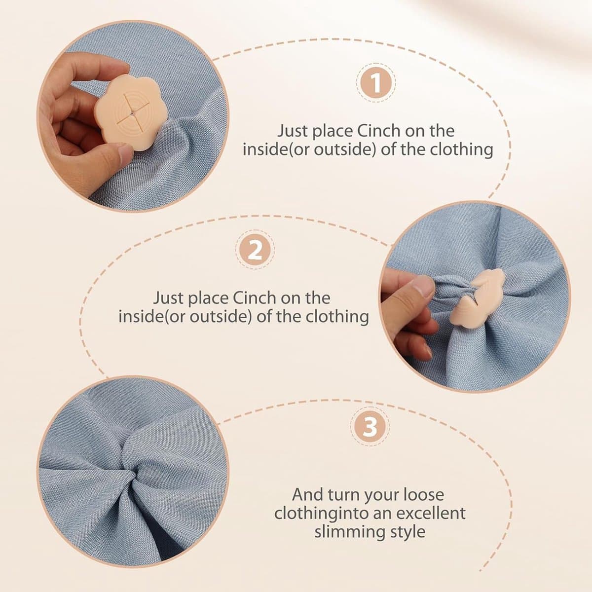 Verstelbare clips voor dames T-shirts en blouses, onzichtbare clips voor jurken en kleding, naadloze tailleverkleinende clip — afbeelding 1