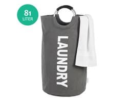 Wonair Wasmand – Waszak – Opvouwbaar – 81L - Donkergrijs