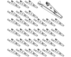 Metalen crocodile clips 35 mm, 30 stuks, anti-statisch, geschikt voor elektrische tests en ambachtelijke projecten