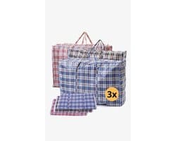 Waszak JUMBO 80x60x30cm met rits set van 2 - boodschappen tas - BIG shopper- reistas - waszak