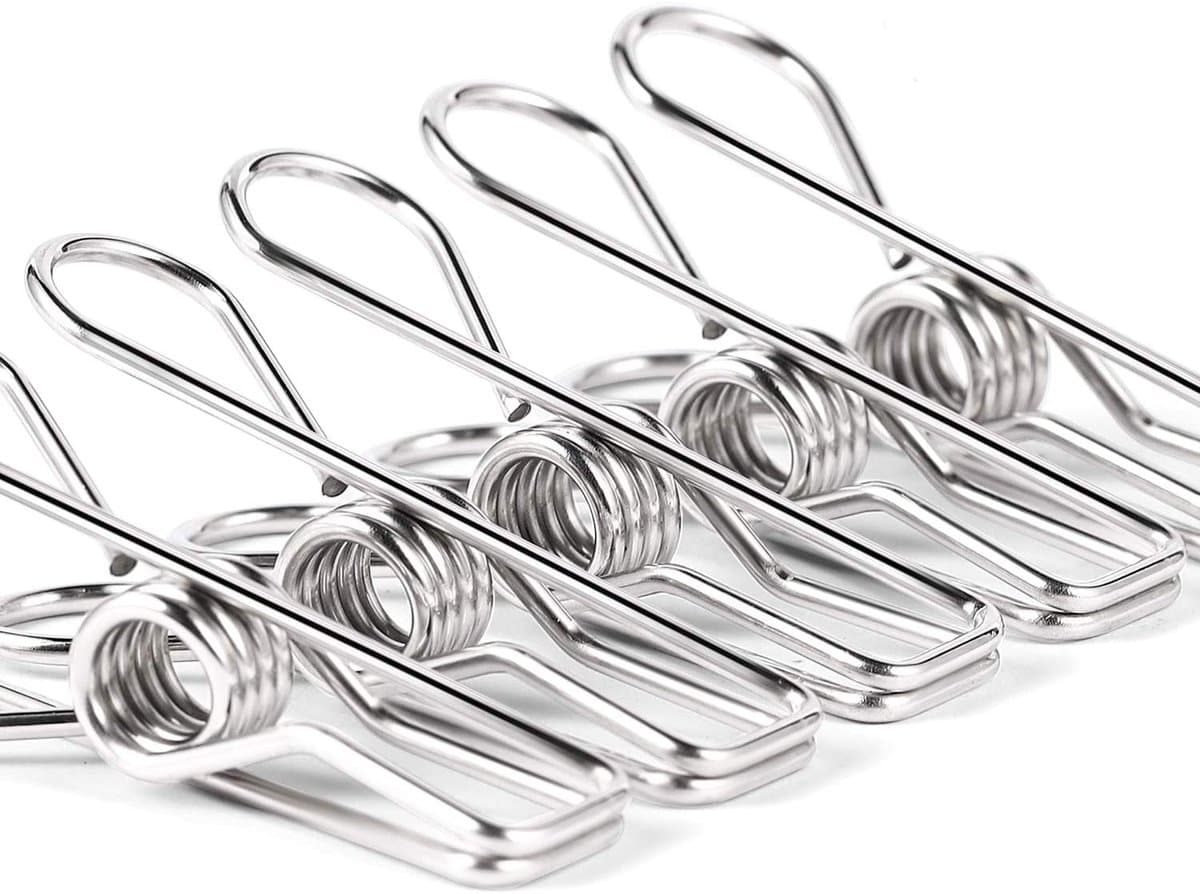 Stainless Steel Clothespins - Heavy Duty Laundry Clips - Roestbestendig en Duurzaam - 30 Stuks - Voor Buiten en Keuken Zilver — afbeelding 1