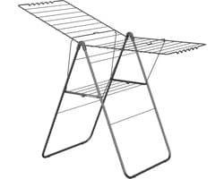 STAUS&BACH Droogrek 20m - Stevig - Inklapbaar Wasrek - Staand - Staal - Mat zwart - Aeriq Compact — afbeelding 1
