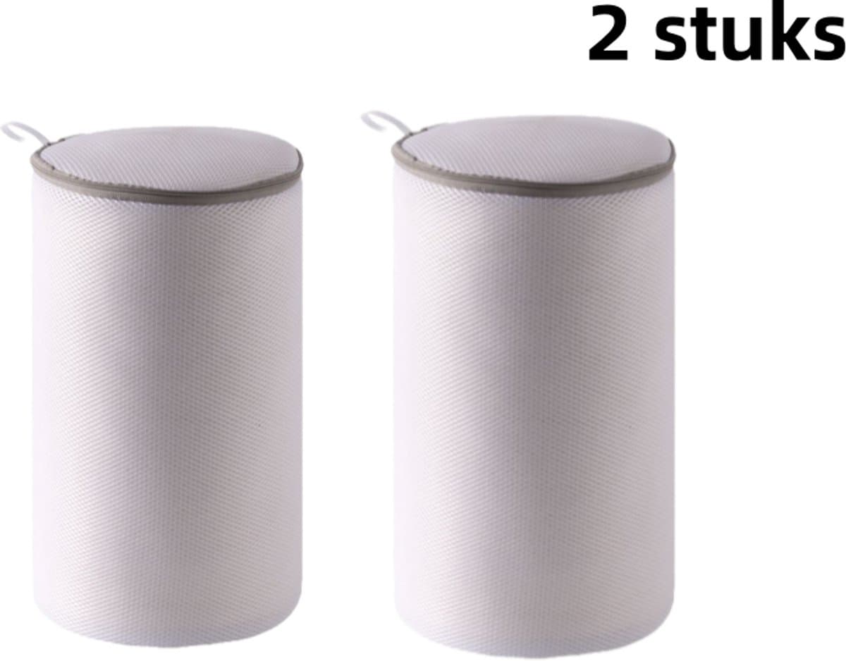 2-delige - Mesh schoenwaszak - Polyester - Alleen wasmachine - Ivoorwit, klein formaat 17*38cm — afbeelding 1