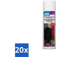 20 x HG Tegen Nare Geurtjes In Textiel 400 ml - Geurverwijdering Textiel - Stankmoleculen Oplossen - Textiel Reinigen - Geur In Kleding - Geur In Gordijnen