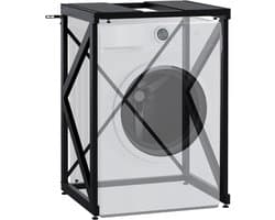 Wasmachine Ombouw - Opbouwmeubel - Kast Wasdroger - Meubel - Zwart