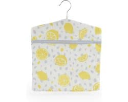 Waslijn Klemmen Tas - Klemmen Houder - Kleding Drogen - Handige Ophanghaak - 33 x 30 cm - Geel Citroenprint