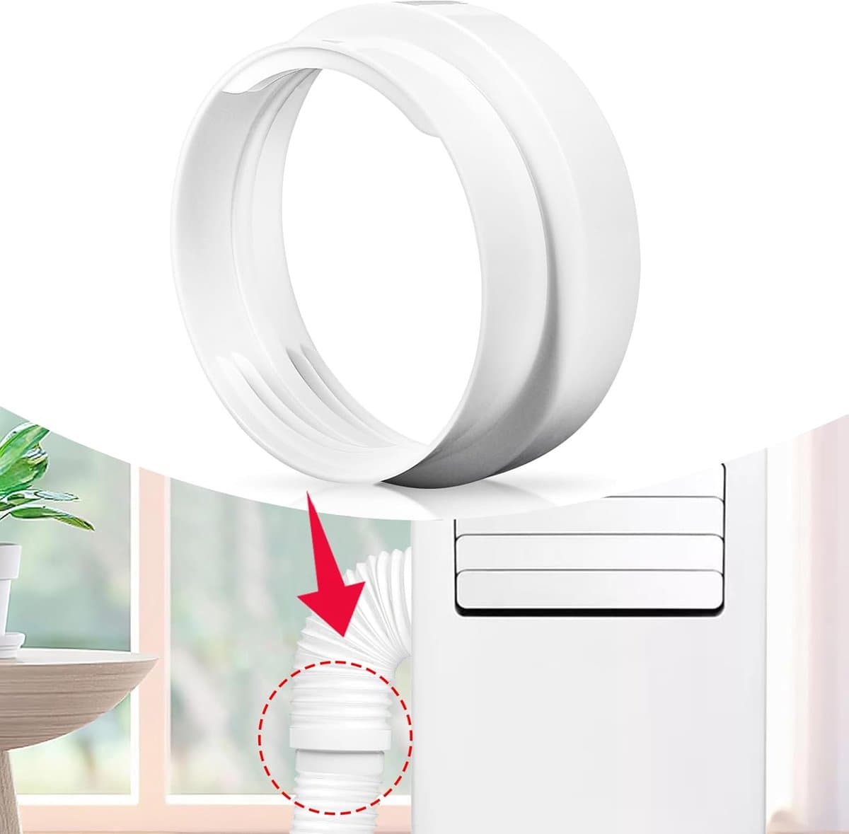 Koppelstuk Mobiele Airco Afvoerslang - Ø130mm/Ø150mm - Slangverlenging - Goed afdichtingseffect - Afvoerslang adapter raam voor Ø130mm/Ø150mm airconditioningsslang accessoires - Eenvoudig te installeren — afbeelding 1