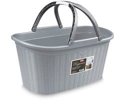 Heupwasmand 'Elegance' - 35 Liter - Wasmand met handgrepen - Grijs