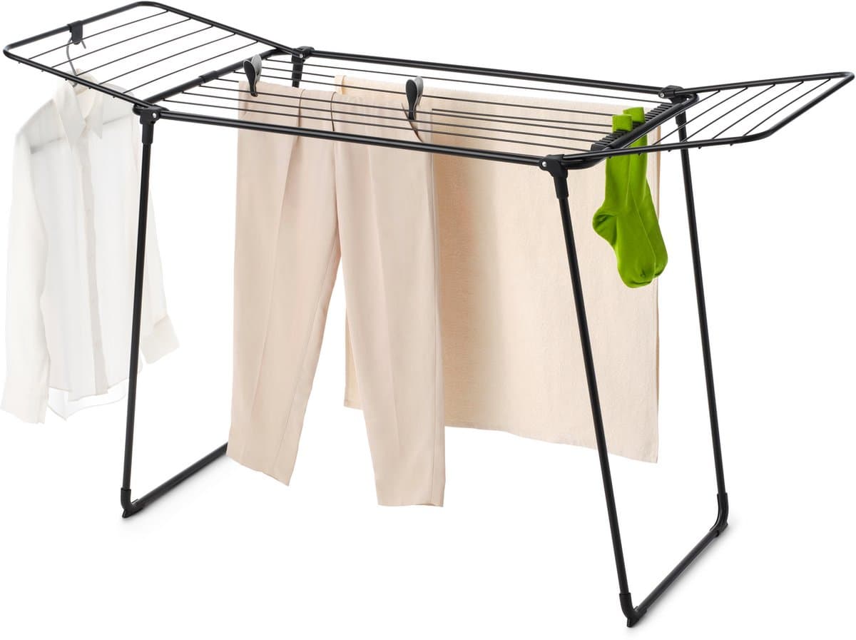 Brabantia HangOn Too Droogrek - 18 m - Inklapbaar Wasrek - Matt Black — afbeelding 1