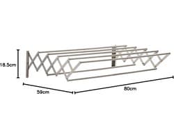 Famanu - Opvouwbare Kleding Airer Wandmontage Kleding Rail Intrekbare Handdoekhouder Badkamer Handdoekenrek Uitschuifbare Kleding Droogrek Indoor