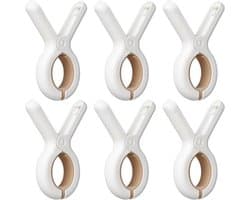EXCITAT Wasknijpers - Grote badhanddoekklemmen - Strandhanddoekklemmen - Sterke handdoekklemmen - Winddichte handdoekklemmen - Geschikt voor dagelijkse was, strandlakens, dikke kleding, badhanddoeken, beddengoed - 6-pack