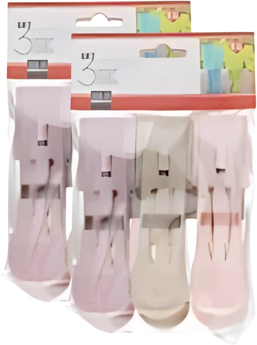 Gerimport handdoek knijpers - 6 stuks - pastel tinten - 8 x 6 x 12 cm - kunststof — afbeelding 1
