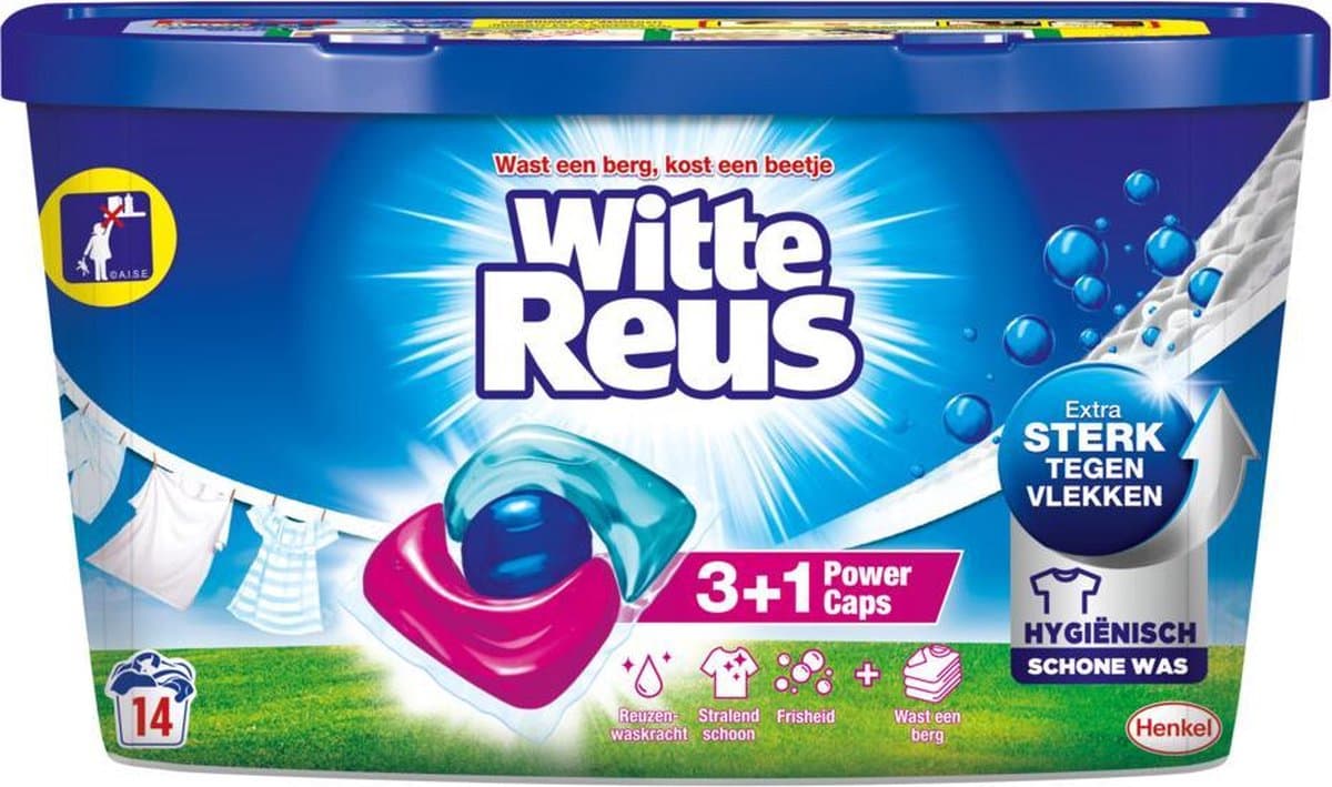 Witte Reus Power Caps Wasmiddelcapsules 14 stuks — afbeelding 1