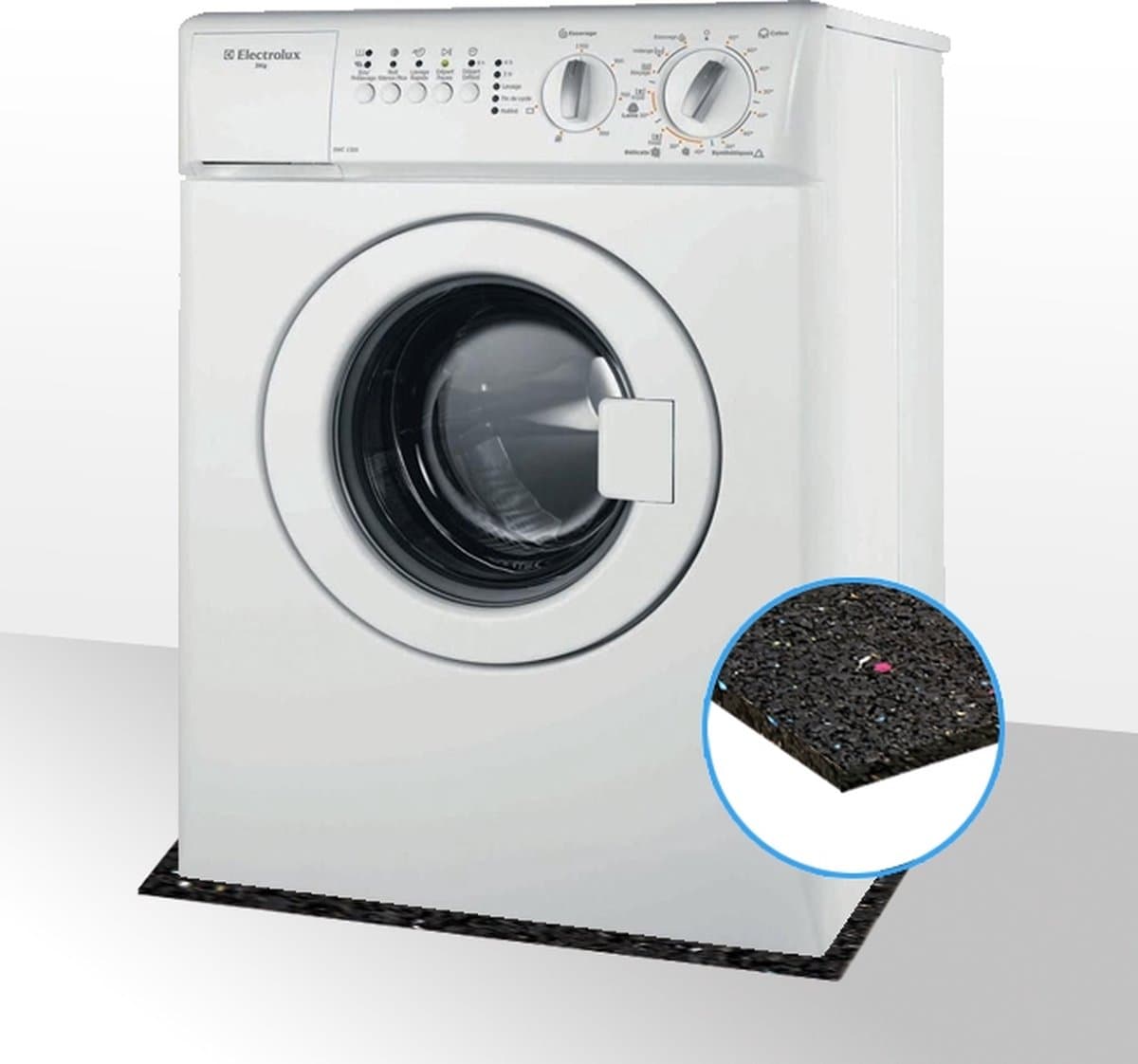 Rubbermagazijn - Anti trillingsmat wasmachine 200x125cm Dikte 10mm — afbeelding 1