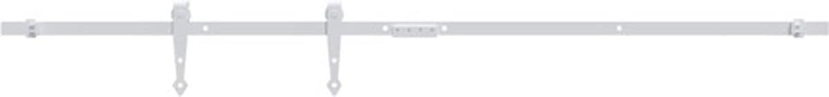 vidaXL - Ophangset - voor - minischuifdeur - 122 - cm - koolstofstaal - wit — afbeelding 1