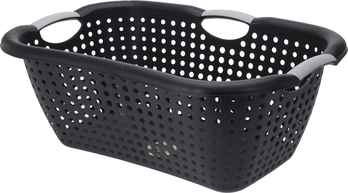 Storage Solutions Wasmand met handvatten - zwart - kunststof - 26 liter — afbeelding 1