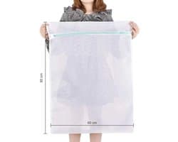 Groot wasnet, waszak 60*80 cm, set van 2, herbruikbare waszak Geschikt voor ritssluiting, grote waszak.