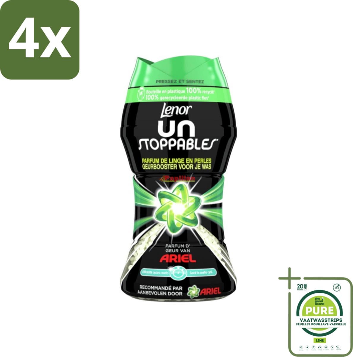 Lenor Unstoppables - Geurbooster - Parfum van Ariel - 11 Wasbeurten - Voordeelverpakking - 4 stuks - Wasverzachter - Geur — afbeelding 1