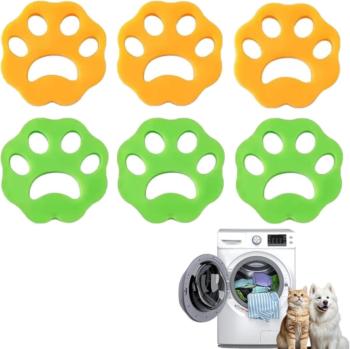 6-delige set epilator voor dierenharen, anti-haren wasmachine, herbruikbaar om haren te verwijderen, epilator voor huisdieren, voor het verwijderen van haren van huisdieren en mensen. — afbeelding 1