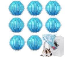 Harenverwijderaar voor de wasmachine, 8-delige set harenverwijderaars voor de wasmachine, harenverwijderbal voor de wasmachine, herbruikbare harenverwijderaar voor huisdieren, wasbal voor kleding en beddengoed (blauw)